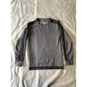 All In Motion Mens Gray Black Long Sleeve Active Top Small Crew Neck